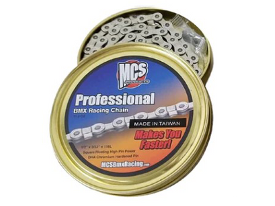 MCS 1/2" x 3/32" x 116 Link Pro BMX Racing Chain - Silver