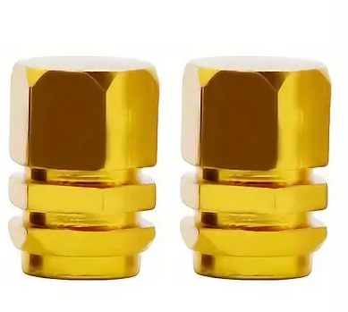 BMX Valve Caps Type #3 - 1 Pair - Gold