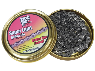 MCS 1/2" x 3/32" x 116 Link Superlight Hollow Pin Chain - Silver