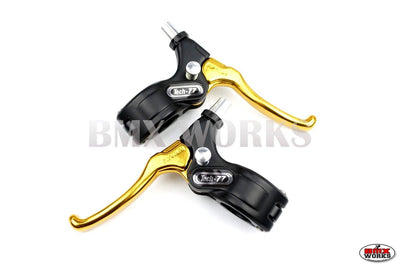 Tech-77 Levers (with lock) Pairs - Black & DC Gold