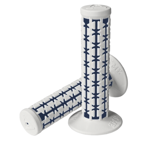AME Dual Grips - White Over Dark Blue Pair