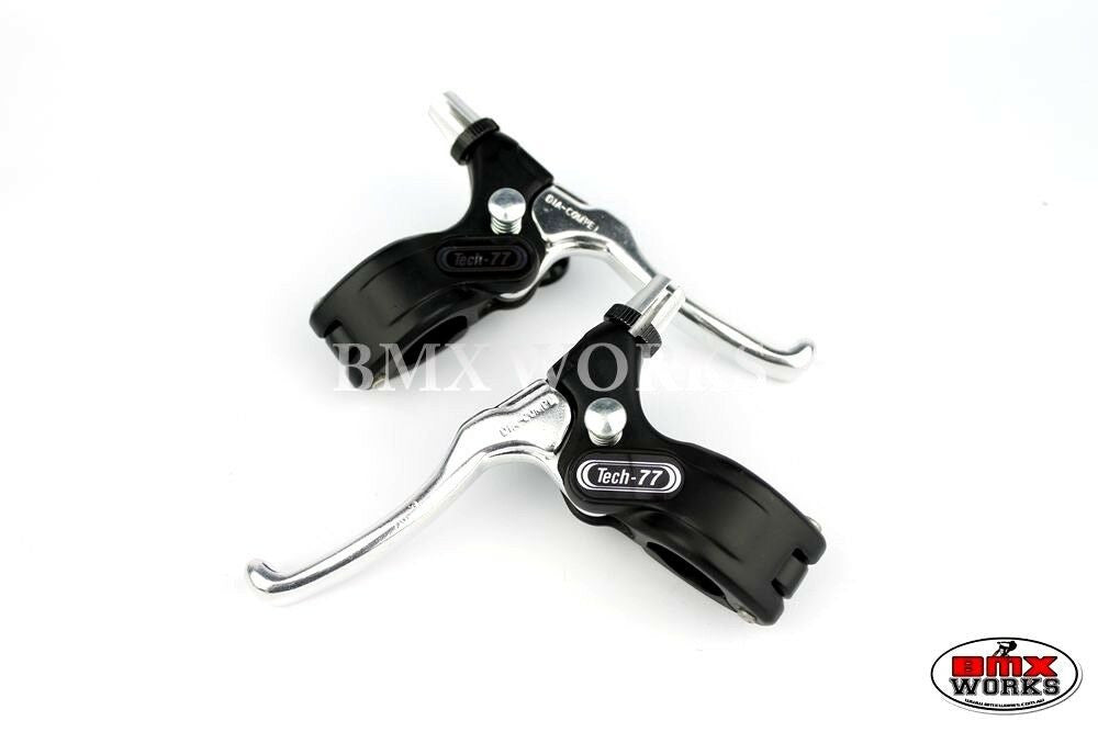 Tech-77 Levers (with lock) Pairs - Black & Silver