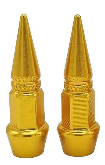 BMX Long Bullet Valve Caps Pairs - DC Gold
