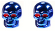 BMX Skeleton Valve Caps Pairs - Dark Blue
