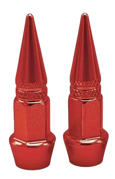BMX Long Bullet Valve Caps Pairs - Red