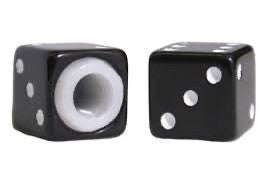 BMX Dice Valve Caps Pairs - Solid Black - Old School BMX