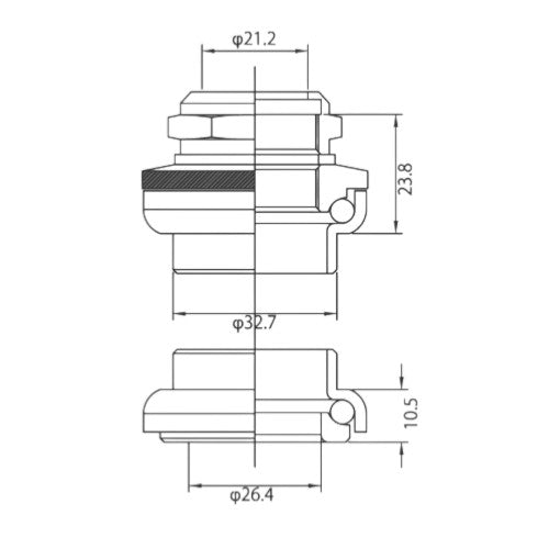 Genuine Tange AW27 Headset with Stamped Nut - Chrome