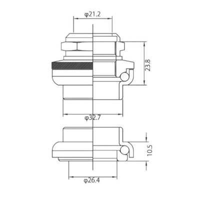 Genuine Tange AW27 Headset with Stamped Nut - Chrome