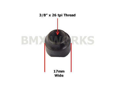 ProBMX Hub Cone 3/8" x 26 tpi x 17mm - Black