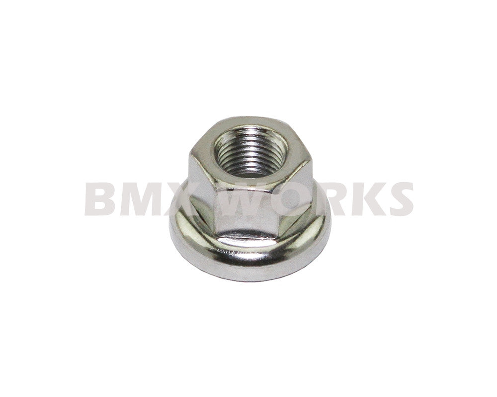 Axle Nut with Intergrated Washer 3/8" X 26 tpi Steel - Chrome