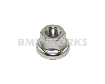 Axle Nut with Intergrated Washer 3/8" X 26 tpi Steel - Chrome