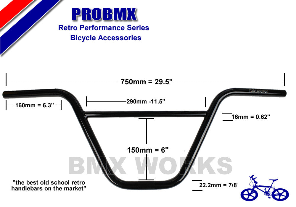 ProBMX Retro BMX Handlebars - Black