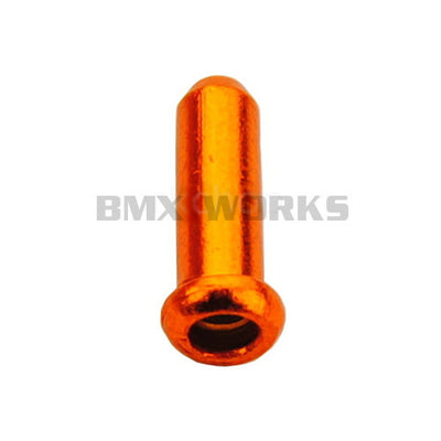 Brake Cable End Cap 3.2mm x 15mm Orange Anodized