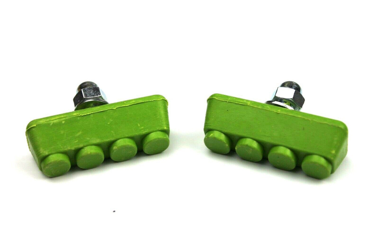 BMX Freestyle or Race Bicycle Brake Pads - Green Pairs