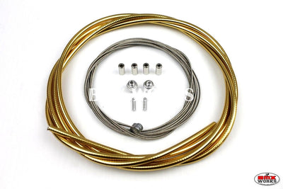 BMX Brake Cable Front & Rear Kit Ano Gold