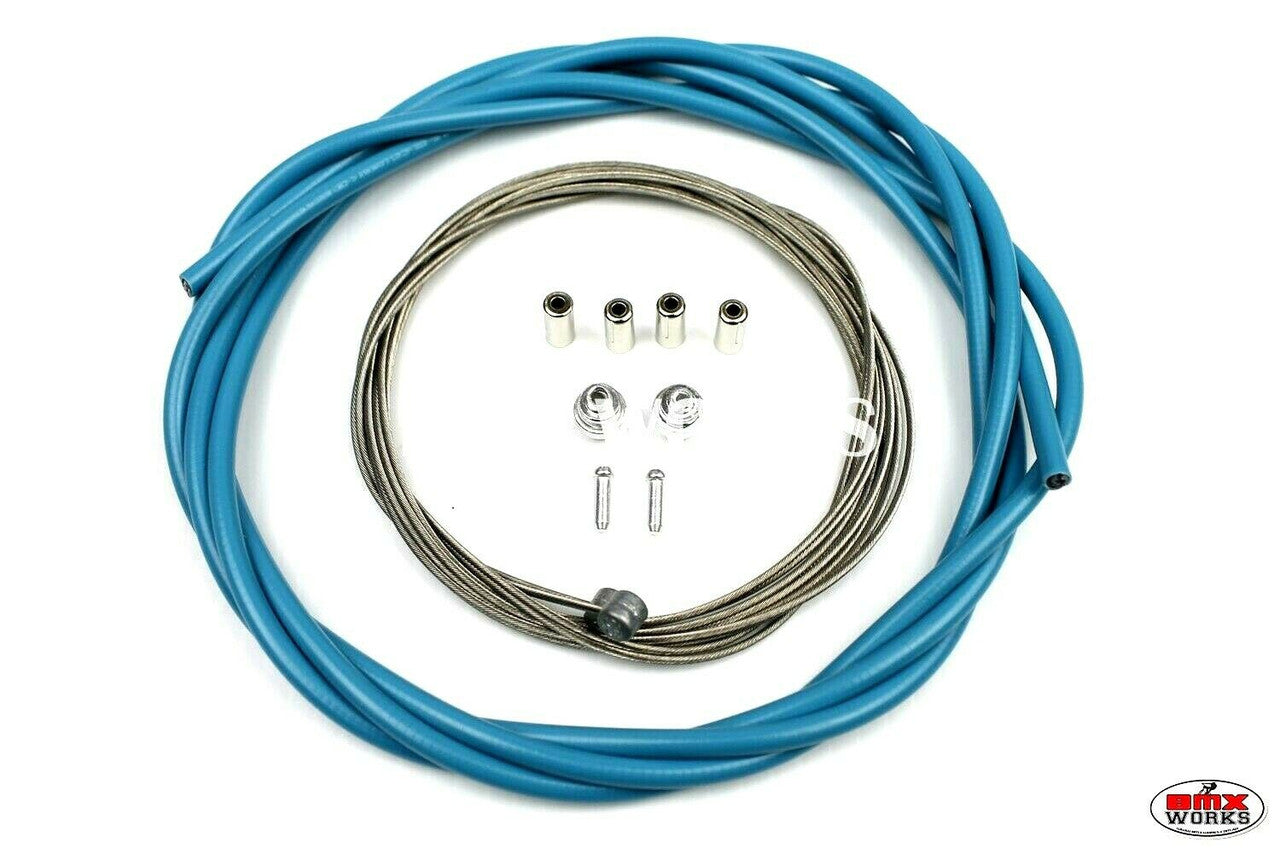 BMX Brake Cable Front & Rear Kit Aqua