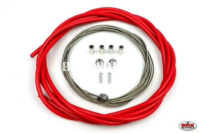 BMX Brake Cable Front & Rear Kit Pinky Red