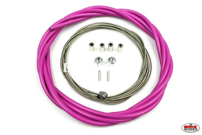 BMX Brake Cable Front & Rear Kit Dark Pink