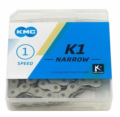 KMC K1 Narrow 1/2" x 3/32" x 112 Link Chain  Silver