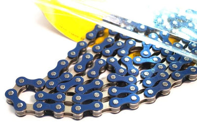 Yaban 1/2" x 1/8" x 112 Link Blue & Nickel Chain