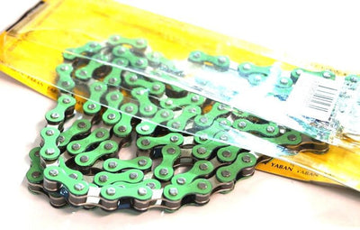 Yaban 1/2" x 1/8" x 112 Link Green & Nickel Chain