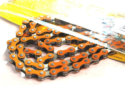 Yaban 1/2" x 1/8" x 112 Link Orange & Nickel Chain
