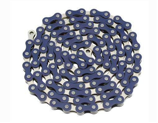 Yaban 1/2" x 1/8" x 112 Link Blue & Nickel Chain
