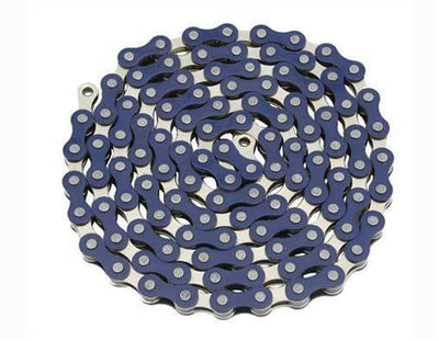 Yaban 1/2" x 1/8" x 112 Link Blue & Nickel Chain