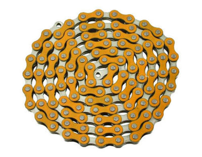 Yaban 1/2" x 1/8" x 112 Link Orange & Nickel Chain