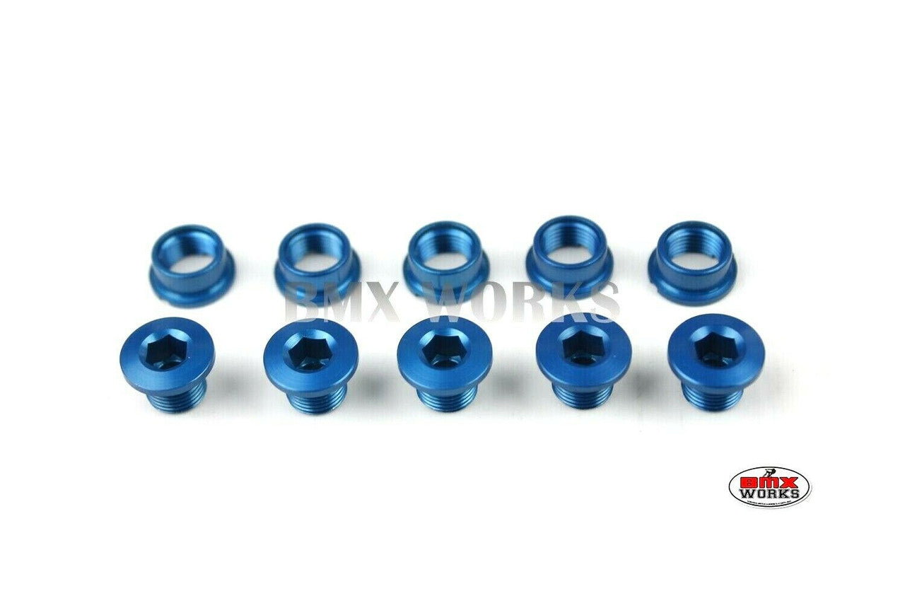 Chainring Bolt Set 5.5mm - Pack of 5 - Blue