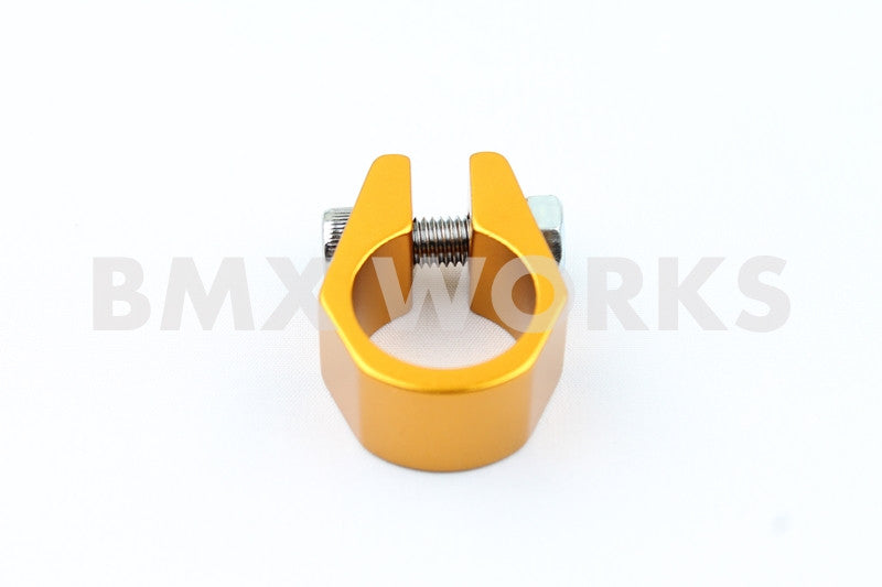 Blemished: Tuf Neck Style BMX Seat Post Clamp 25.4mm Gold