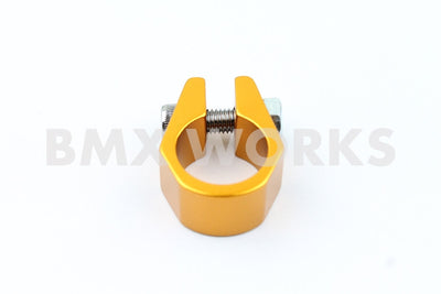 Blemished: Tuf Neck Style BMX Seat Post Clamp 25.4mm Gold