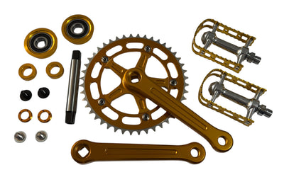 Limited: ProBMX 3 Piece Crank Set, BB & Pedals - Gold