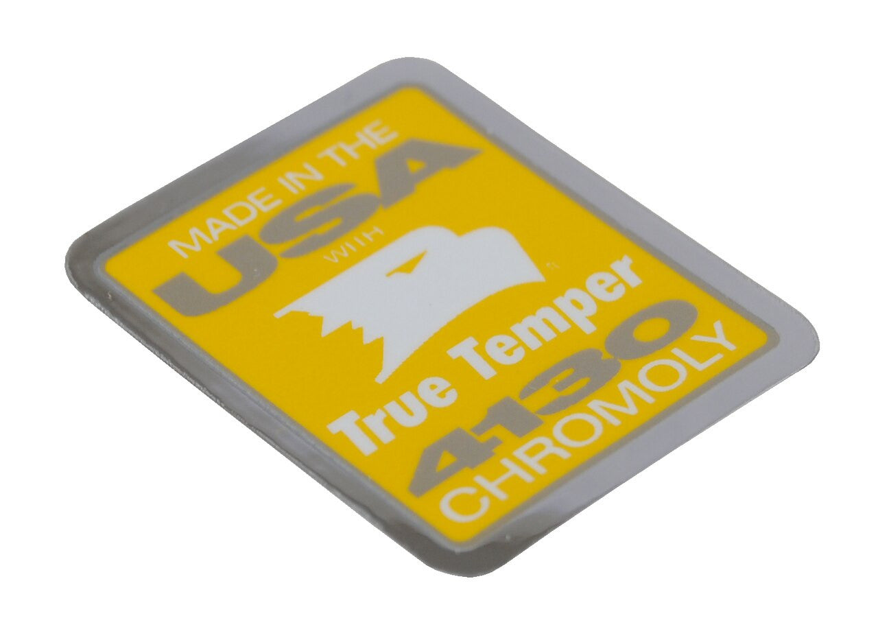 True Temper 4130 Chromoly Decal Yellow & Chrome