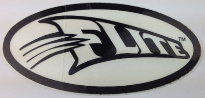 Flite Swoosh Decal - Black on White