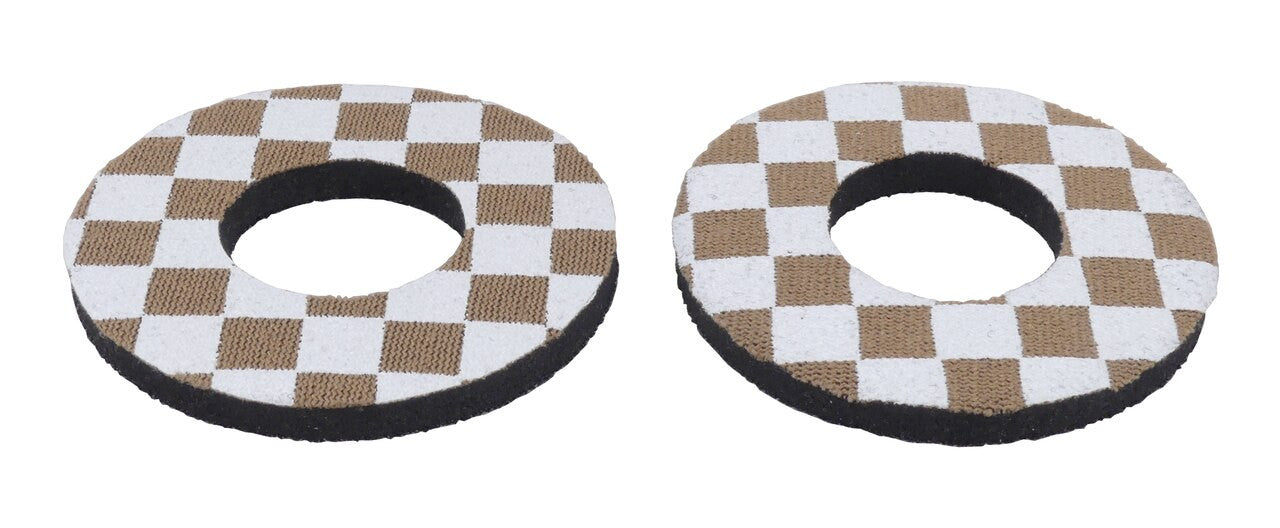 ProBMX Flite Style BMX Bicycle Foam Grip Donuts - Checker Brown & White