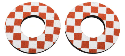 ProBMX Flite Style BMX Bicycle Foam Grip Donuts - Checker Dark Orange & White