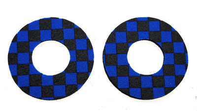 ProBMX Flite Style BMX Bicycle Foam Grip Donuts - Checker Black & Blue