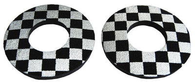 ProBMX Flite Style BMX Bicycle Foam Grip Donuts - Checker Silver & Black