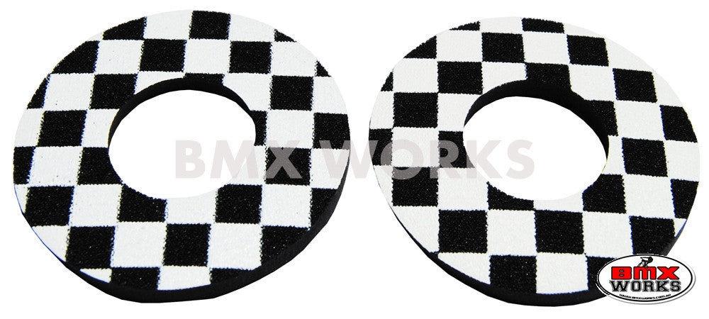 ProBMX Flite Style BMX Bicycle Foam Grip Donuts - Checker Black & White