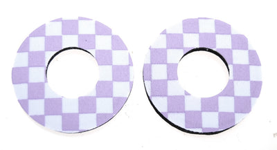 ProBMX Flite Style BMX Bicycle Foam Grip Donuts - Checker Lavender & White