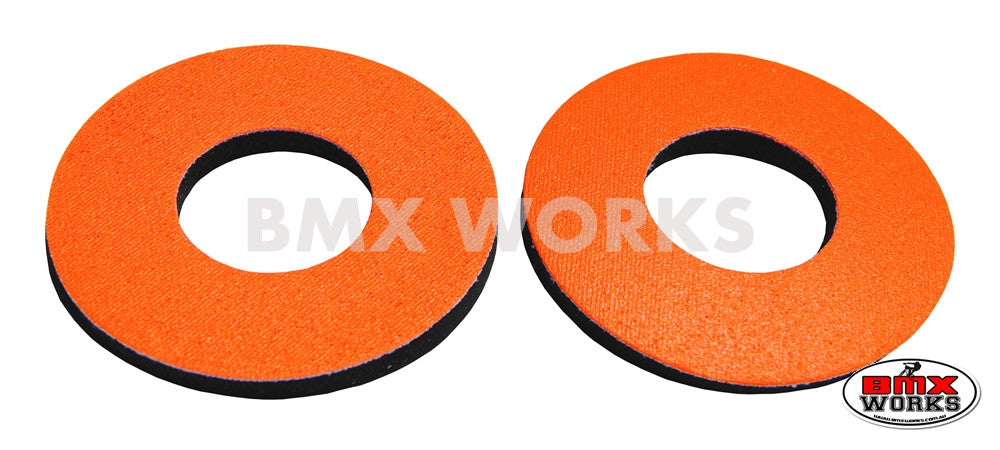 ProBMX Flite Style BMX Bicycle Foam Grip Donuts - Bright Orange Pairs