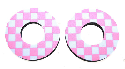 ProBMX Flite Style BMX Bicycle Foam Grip Donuts - Checker Pink & White