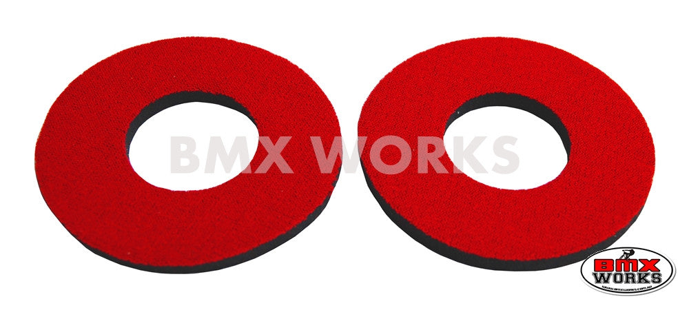 ProBMX Flite Style BMX Bicycle Foam Grip Donuts - Red Pairs