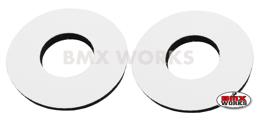 ProBMX Flite Style BMX Bicycle Foam Grip Donuts - White Pairs