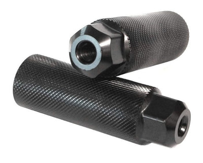 Footpegs Steel - Threaded 3/8" x 26tpi x  32mm x 102mm - Black
