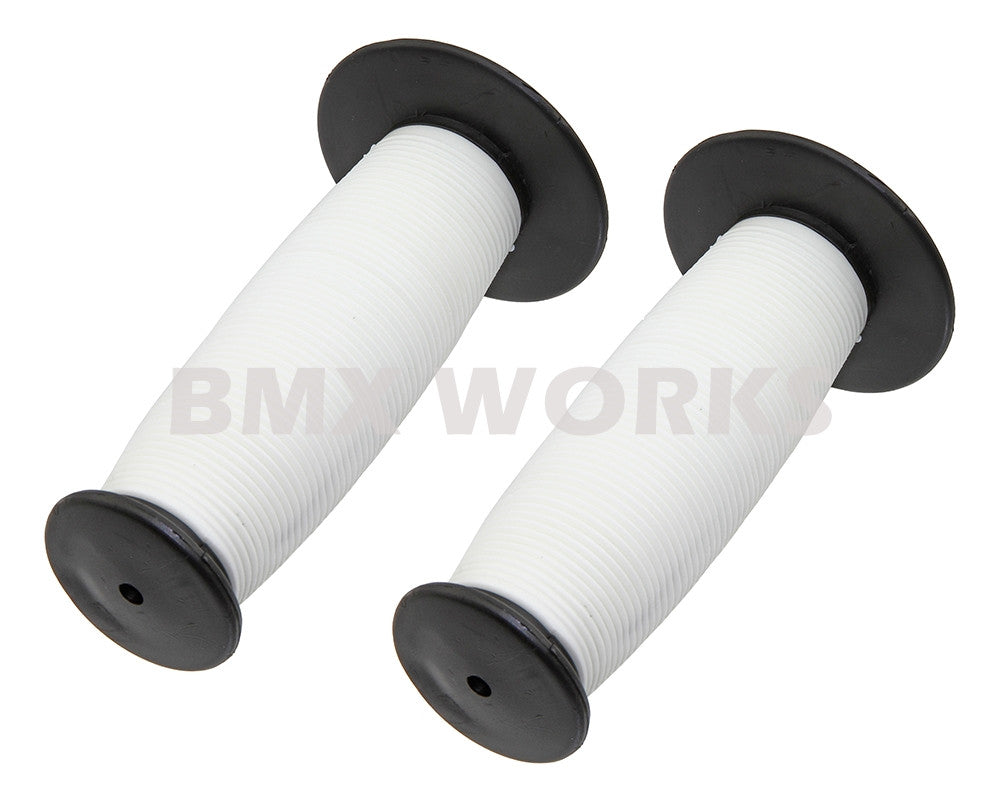 ProBMX Old Style Mushroom Grips Pair -  Black & White