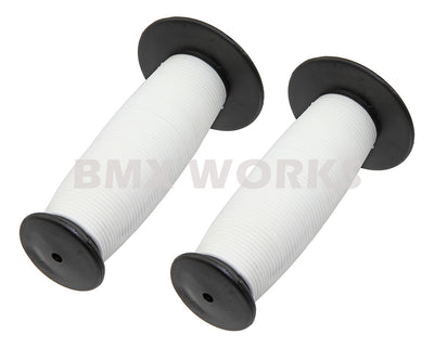 ProBMX Old Style Mushroom Grips Pair -  Black & White