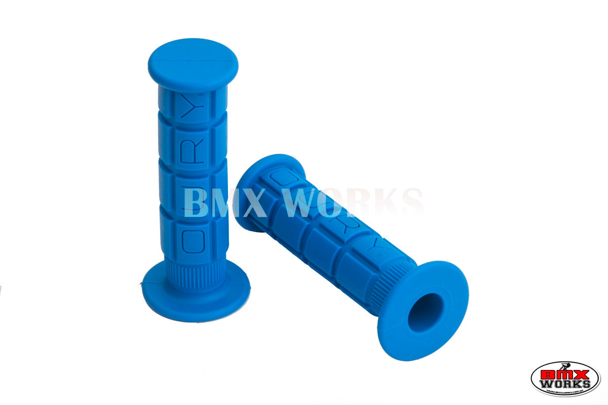 Oury Downhill or BMX Low Flange Grips - Pair - Blue