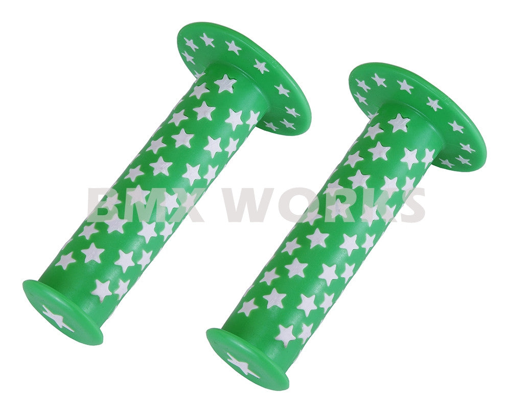 ProBMX Star Grips Pairs - Green & White